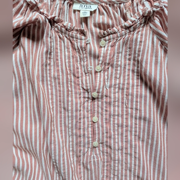 ANA A New Approach Striped Boho Peasant Top 3X - Picture 3 of 4